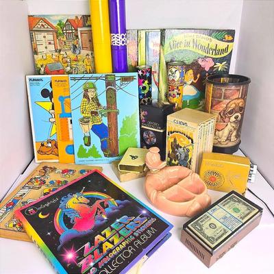 Vintage Toys & More: Novelty Big Eye Lamp, Kaleidoscopes, Tray Puzzles, Children’s Books, More