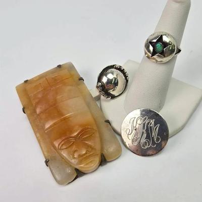 Artisan Sterling Silver Brooches & Rings: Lenore Doskow, Mexican, Southwestern