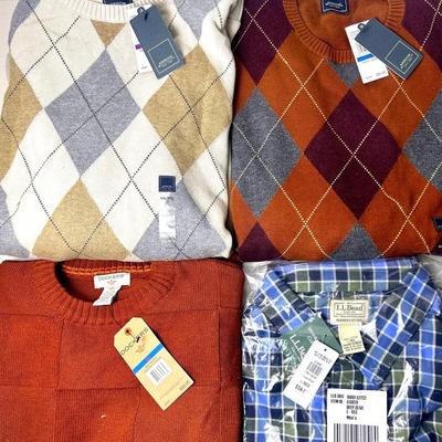 New with Tag Mens Sweaters & More - Arrow, LL Bean & Dockers - Size L,XL,XXL