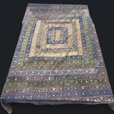 South Asian Textile/Bedspread With Metallic Thread