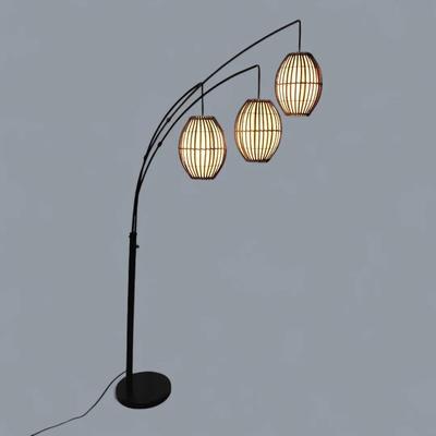 Adesso Maui Three Light Tiki Style Arc Lamp