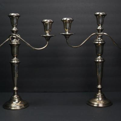 Sterling Silver Weighted Candelbra Pair