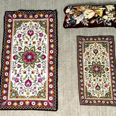 Hand Knitted Needlepoint Rug, Pillow & More