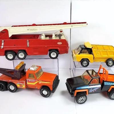 Vintage Tonka & Nylint Toy Trucks - Fire Engine, Tow Truck & More