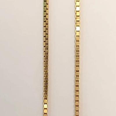 14K Gold Balestra Italy 1.2mm Box Chain Necklace – 15" 
