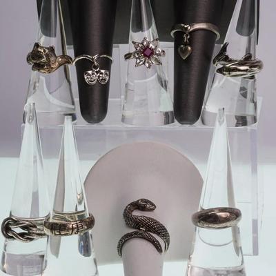 Sterling Silver Rings (9) - Sizes 4.75 - 10