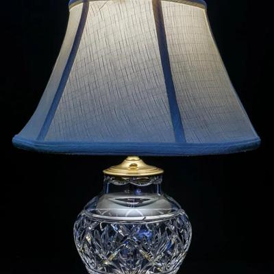 Waterford Crystal & Brass Lamp - 19” Tall