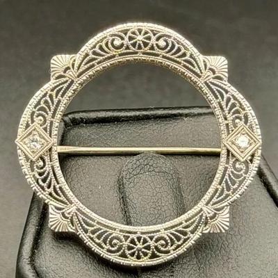 Art Deco Filigree Brooch Jewelry