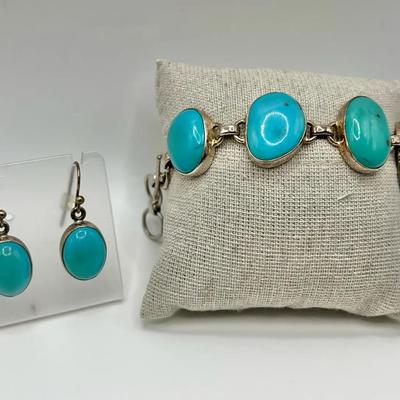 Turquoise Sterling Silver Southwestern Style Jewelry Stamped 925