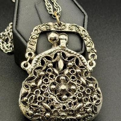 Signed Art Arthur Pepper Filigree Purse Necklace 