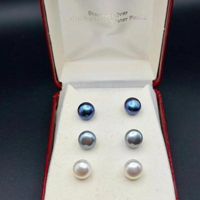 Sterling Silver & Pearl Earrings 