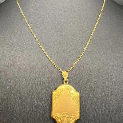 1/20 12KT Gold Locket Pendant Necklace — Imperfect Jewelry