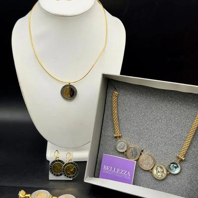 Coin Jewelry Lot Feat. Bronze Milor Italy & Marvella 