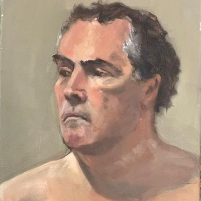 Larry Griggs Unframed Oil on Canvas, Man’s Portrait 