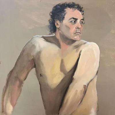 Larry Griggs Unframed Oil on Canvas, Man’s Portrait 