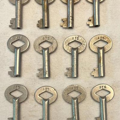 12 - Vintage Atchison, Topeka & Santa Fe Railroad Keys #2