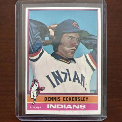 1976 Topps Baseball Card. Dennis Eckersley Rookie Card. Cleveland Indians. Card #98