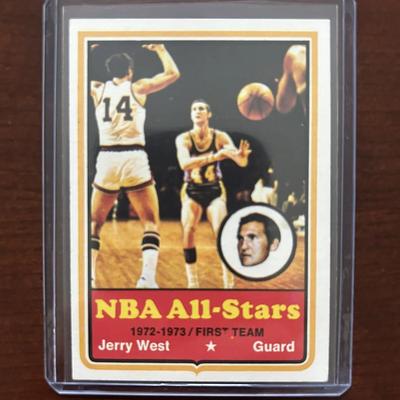 1973 Topps Basketball Card. Jerry West All Star. Los Angeles Lakers. Card #100