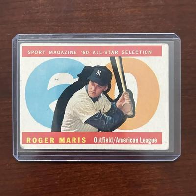 1960 Topps Baseball Card. Roger Maris All Star. Card #565