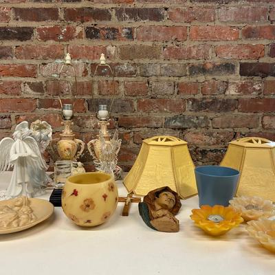 Religious Decorative Objects with Vintage Plastic Lampshades, Plaques and More