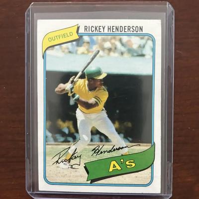 1980 Topps Baseball Card. Rickey Henderson Rookie Card. Card #482