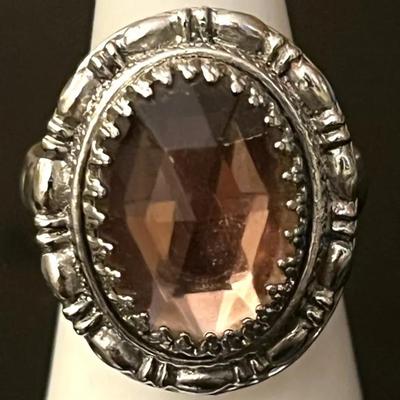 Whiting & Davis Pink Stone Ring