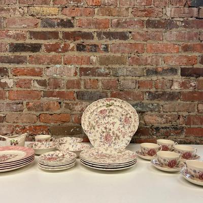 Johnson Bros. Rose Chintz China Service for Five, Some Servers