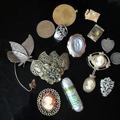Vintage and Antique Style Jewelry with Sterling, Collectibles and Coins
