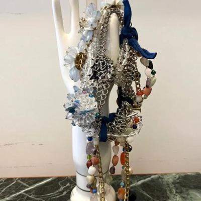 Elegant Necklace Collection with Crystal and Semiprecious Stones