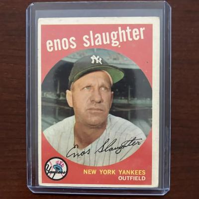 1959 Topps Baseball Card. Eno Slaughter - New York Yankees. Card #155