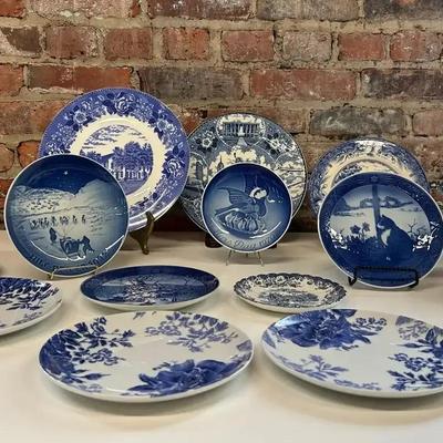 Blue and White Porcelain Plates, Bowls and More