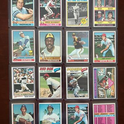 Vintage 1970s Topps Baseball Cards. George Brett, Mike Schmidt, Babe Ruth, Reggie Jackson, and More