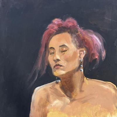 Larry Griggs Unframed Oil on Canvas, Woman’s Portrait 