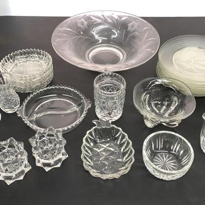 Waterford And Other Glass Serveware Assortment