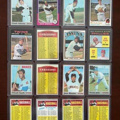 Vintage 1970s Topps Baseball Cards. Brooks Robinson, Jim Palmer, Rod Carew, and More