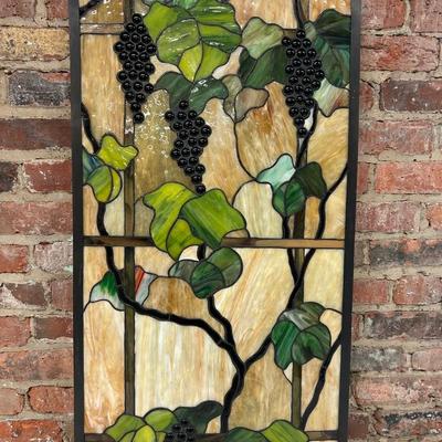 Stained Glass Panel with Grapevine Motif