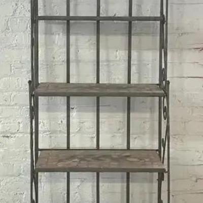 Iron and Ceramic Potting Shelf with Mosaic Shelves
