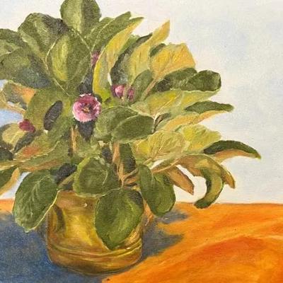 Larry Griggs Unframed Oil on Canvas, African Violet