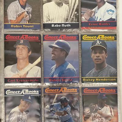 36 - Collect - A - Books Baseball Cards, Ruth, Gehrig, Griffey Jr, Aaron ++