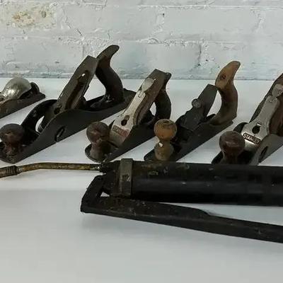 Vintage Grease Gun with Stanley Hand Planes
