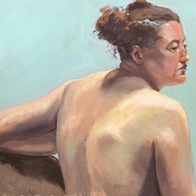 Larry Griggs Unframed Oil on Canvas, Woman’s Portrait Back View