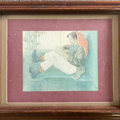 Signed and Framed Watercolor on Board