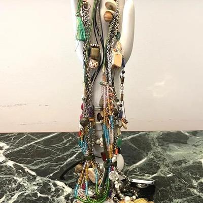 Stunning Group of Metallic and Glass Beaded Necklaces