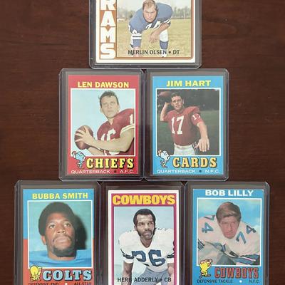 1971 and 1972 Vintage Football Cards. Len Dawson, Merlin Olson, and More