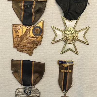 4 - Antique Ohio Historical Pins & Ribbons American Legion