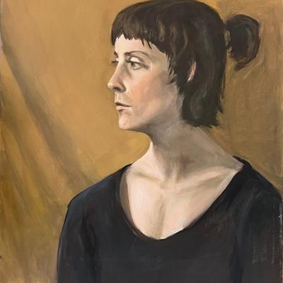 Larry Griggs Oil on Canvas, Unframed, Pensive Woman Portrait