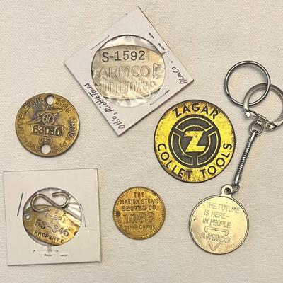 Antique Tool Tags, Fobs, Key Chain - Armco Steel