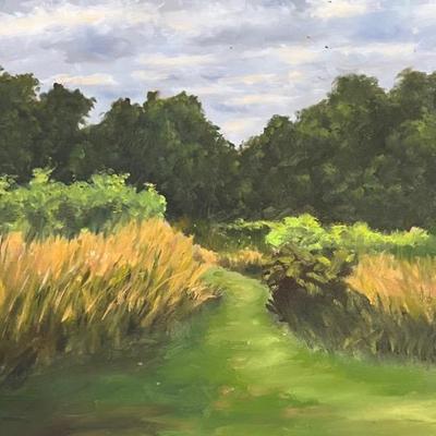 Larry Griggs Unframed Oil on Canvas, Meadow and Woods