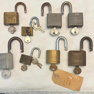 Collection Of Vintage Locks With Original Keys