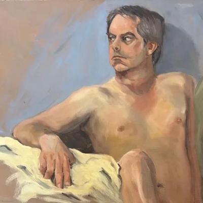 Larry Griggs Unframed Oil on Canvas, Man’s Portrait 